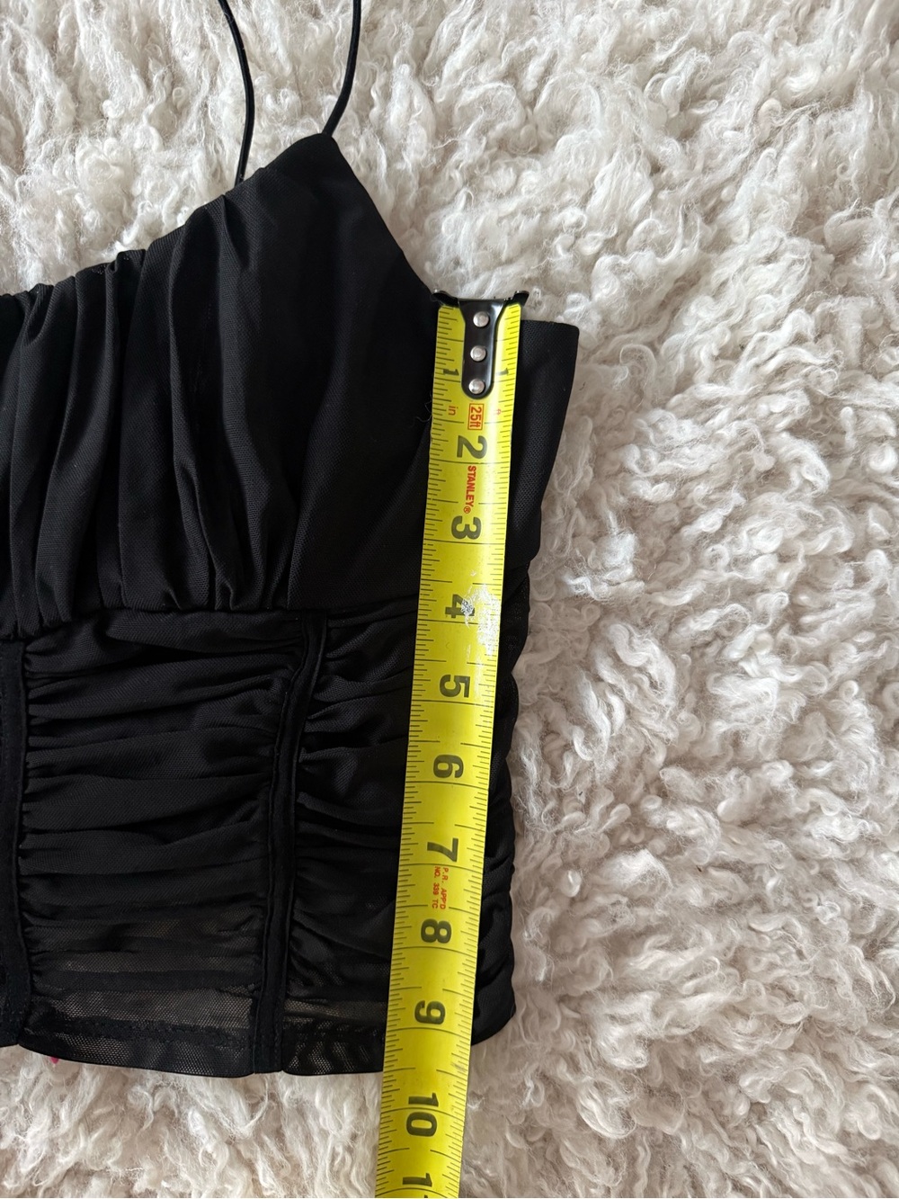 Princess Polly Black Ruched Crop Cami  / 90’s Edgy/ Dark Feminine / Alternative - Picture 10 of 13